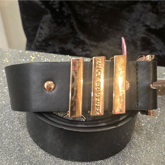Juicy Couture Gold Logo Three Bar Belt- Black main image 6